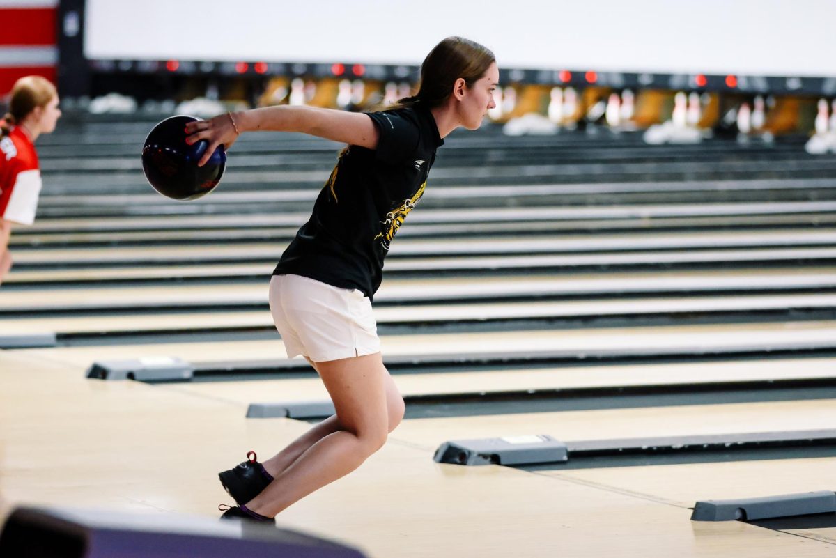 Sara Duque bowls for Wichita State. Duque won the 2023 Intercollegiate Singles Championship (Photo courtesy of Wichita State Athletics).