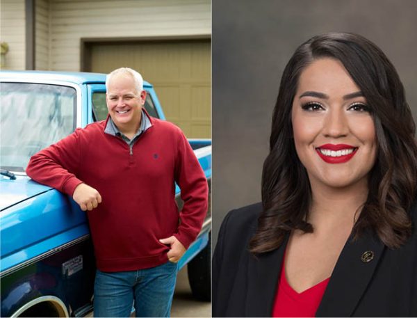 Jeff Blubaugh and Sarah Lopez, candidates for Sedgwick County Commission. (Photo illustration)