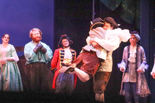 Senior Lynnaya McClure, playing "Viola", and sophomore Israel Carreno, playing "Sebastian", portray twins separated by a shipwreck. The play concluded with a joyful reunion of the siblings.