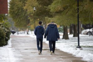 Snow and ice cover Wichita State University. (File photo)