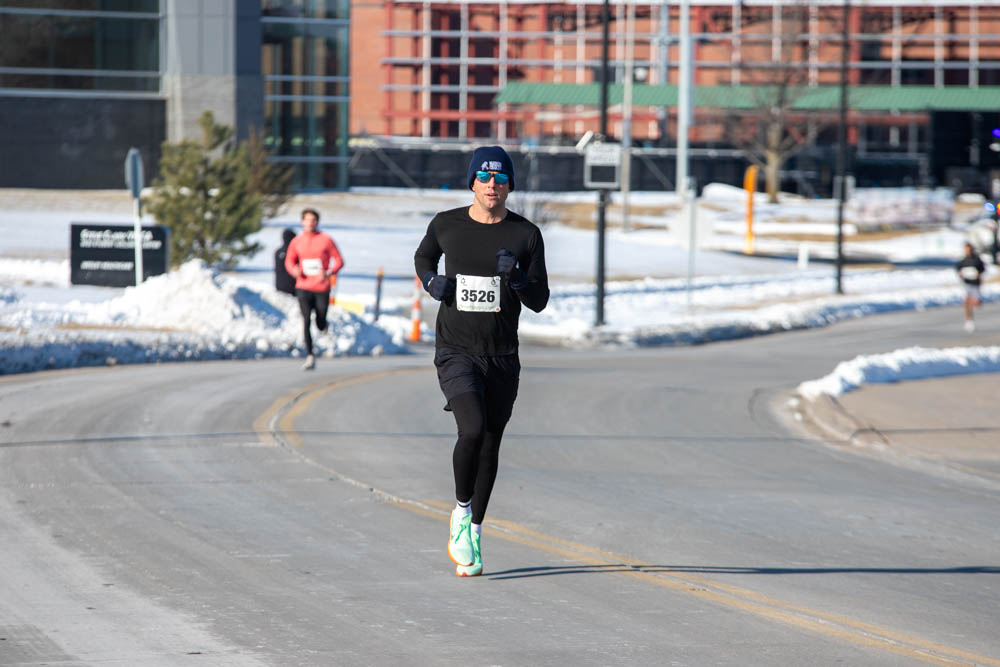 Max Lazzo leads the  Wichita State Engineering 5K Run/Walk, hosted on Feb. 22. Lazzo finished the race in first place with a chip time of 18:07, more than 30 seconds faster than the second place runner.