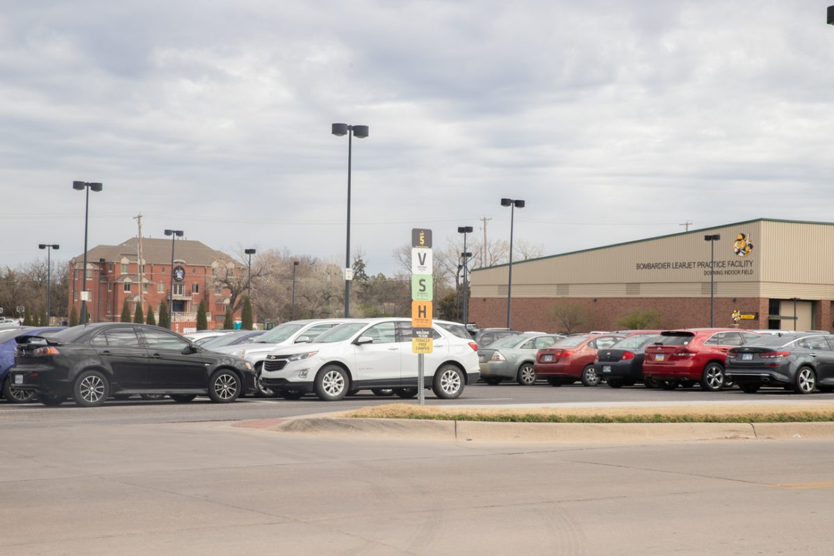 Parking Lot 5 on Wichita State's campus on March 25. 