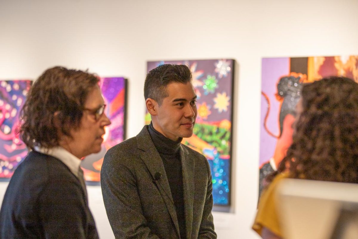 Michael Prior engages with the attendees of his poetry reading event on April 8. Prior's most recent book of poems, won the Canada-Japan Literary Award and the BC &amp; Yukon Book Prizes' Dorothy Livesay Poetry Prize.
