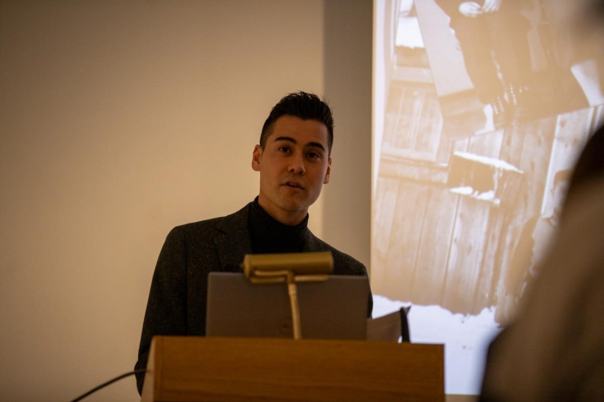 Michael Prior, an emerging poet, read out poetry from his books. The event took place at the Ulrich Museum.