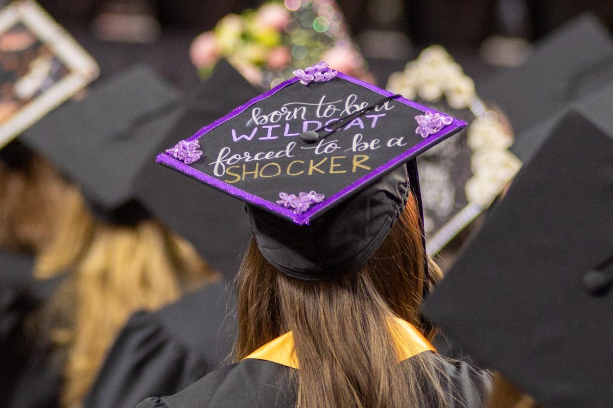 Students decorated their graduation caps for the 2025 spring commencement.