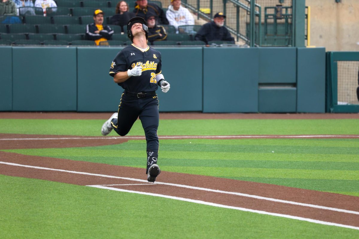 Senior Cole Dillon looks up after lining out and leaving the bases loaded against BYU. Dillon went 1-4 in the 9-2 loss.
