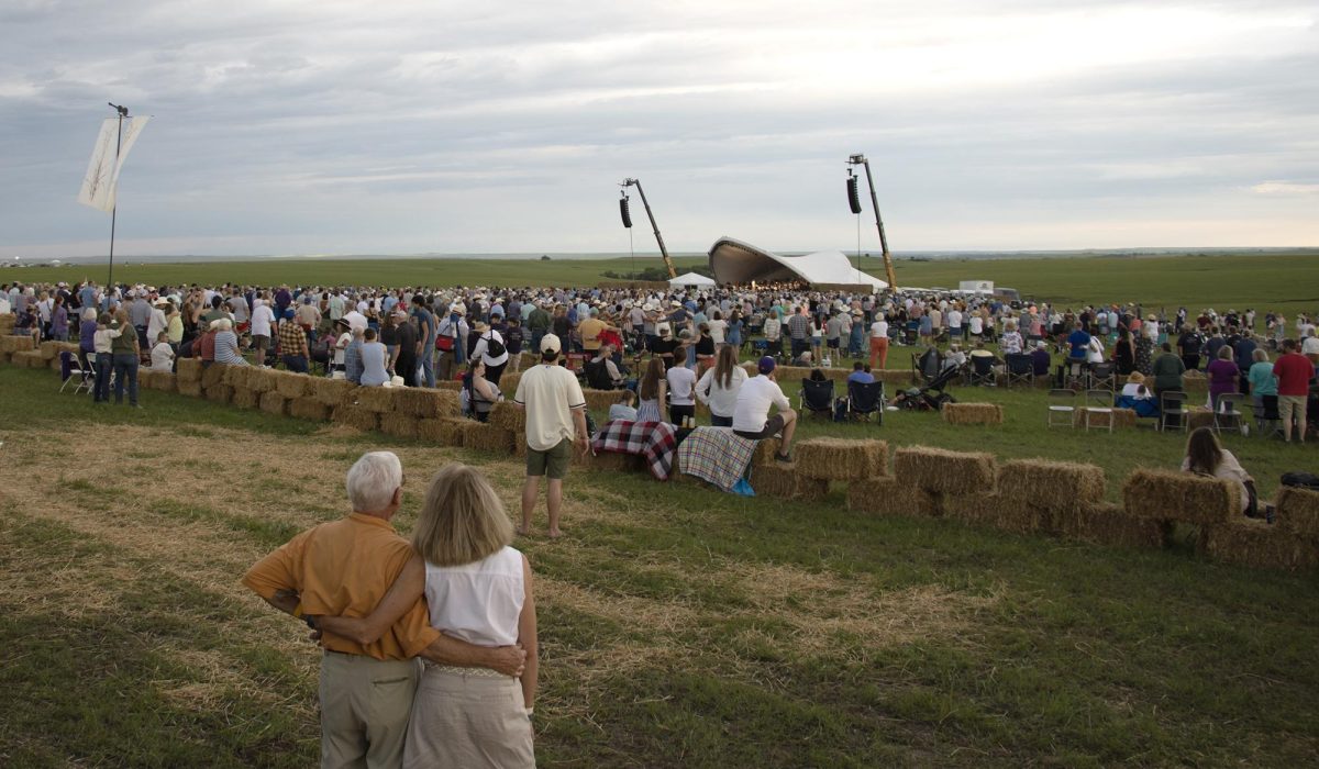 The large crowd standing as “Home on the Range” is played by the Kansas City Symphony. It is tradition to stand, take your friends and family arm-in-arm and sway to the music during “Home on the Range.”
/ Flint Hills Media Project