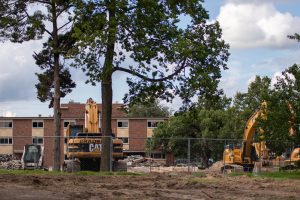 Demolition of Brennan Hall began on July 21. Lot 17 has permanently been closed due to the demolition.