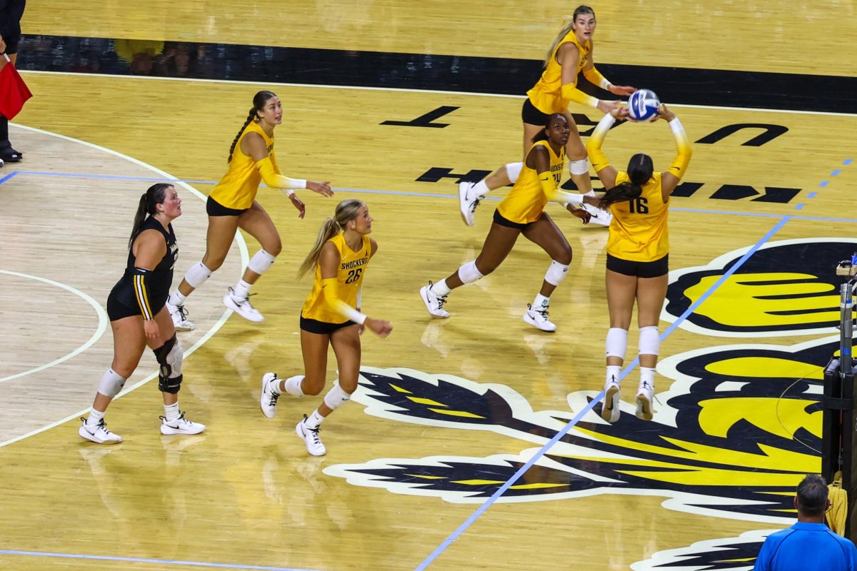 Junior setter Jordan Heatherly sets the ball to her teammate on Aug. 23. Heatherly, a Memphis transfer, had 1213 assists in two seasons with the Tigers.