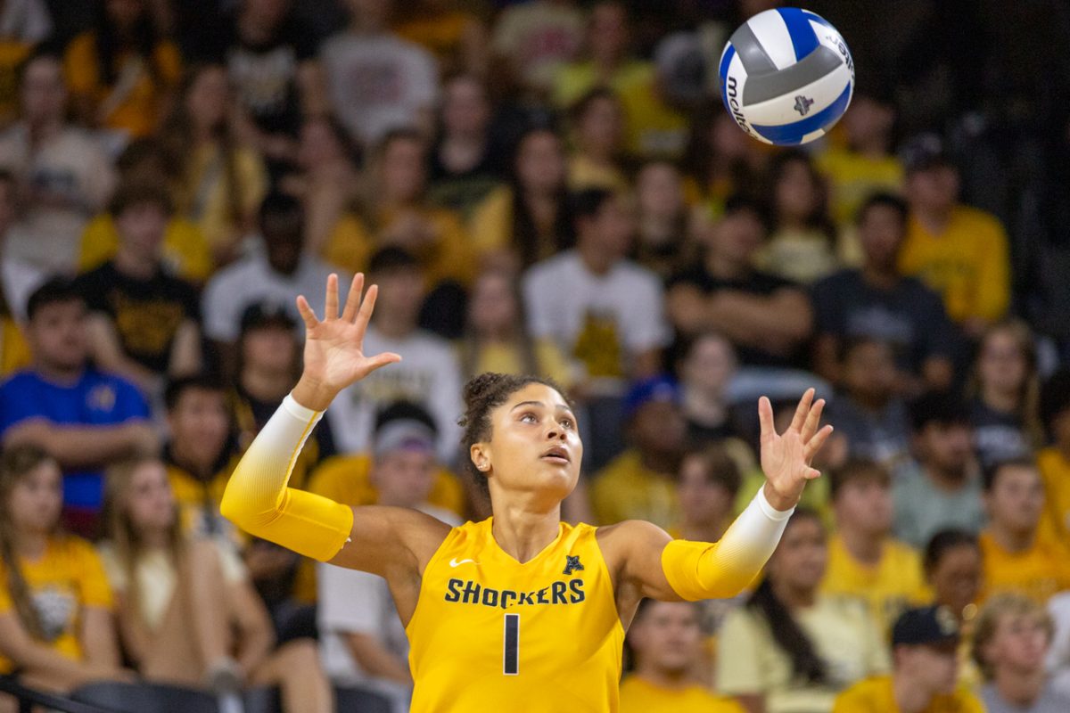 Freshman Janaya Weitkemper serves the ball on Sept. 16. Weitkemper played in one set during the 3-0 loss to No. 17 Kansas.