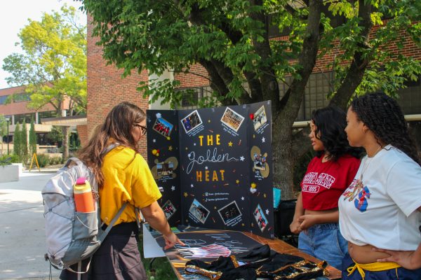 The Golden Heat majorette team tables at Involvement Fair. The office of Student Engagement and Belonging hosts Involvement Fair every year. 