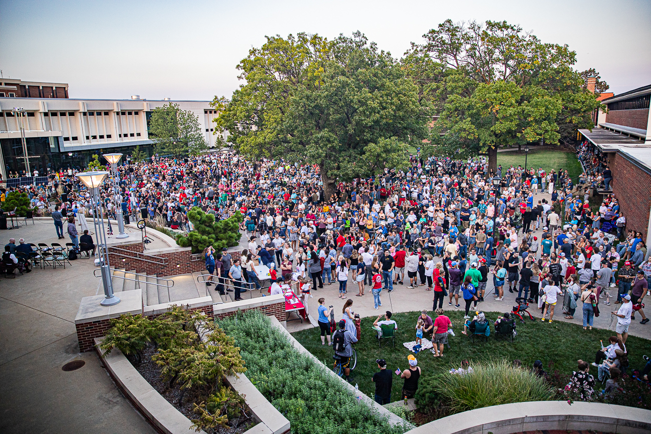 A crowd gathers on the RSC East Lawn on Sept. 16. The crowd was estimated to be over 1,500 people.
