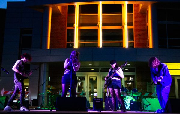 The band Neurodiver performing an original song called, "Losing Control." Neurodiver was the first band to perform at the mini music festival hosted by SAC on Sept. 19.