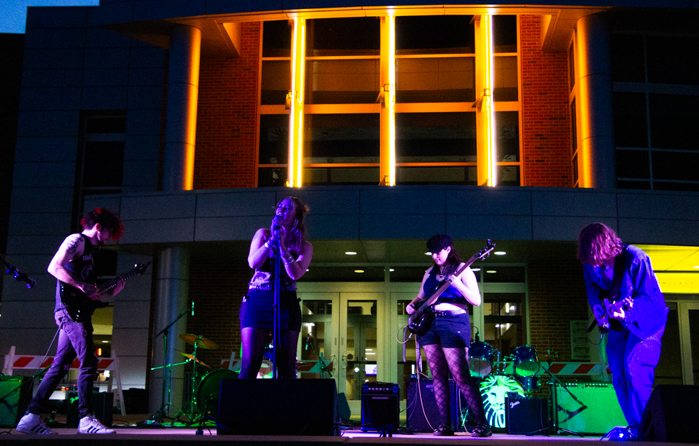 The band Neurodiver performing an original song called, "Losing Control." Neurodiver was the first band to perform at the mini music festival hosted by SAC on Sept. 19.
