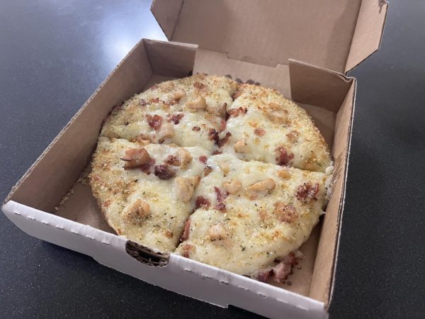 Shocker Grill and Lane's chicken bacon ranch pizza. The grill offers a new specialty pizza each month.