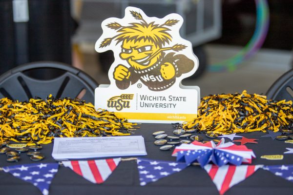 Shockers vote coalition hosted the national voter registration day in the north patio of Rhatigan Student Center on Sept. 17, 2024.  Food and games were provided to encourage students to register.