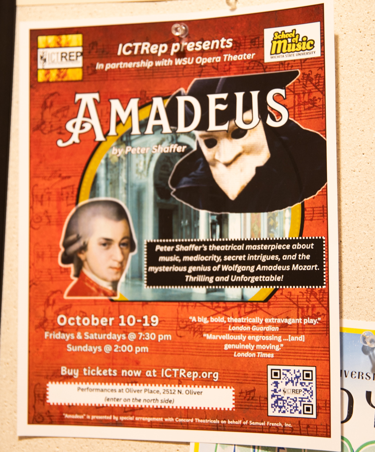 "Amadeus" poster for the upcoming performances. The show will run Oct 10-19 on weekends.
