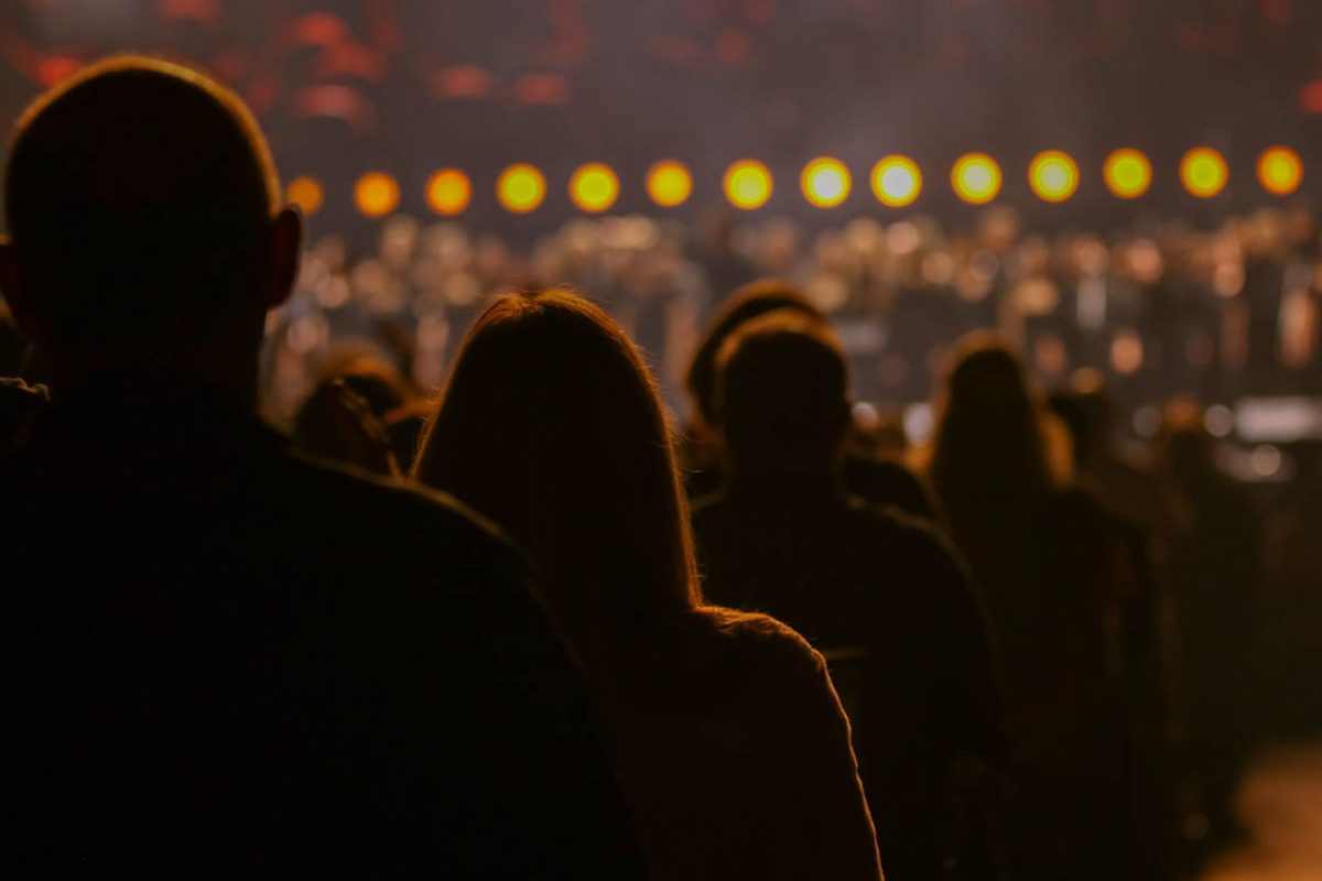 People in the audience of the 9th annual VetsAid benefit concert on Nov. 15. They are listening to the Wichita State concert chorale's performance of a hymn to honor Joe Walsh's mother (File photo).