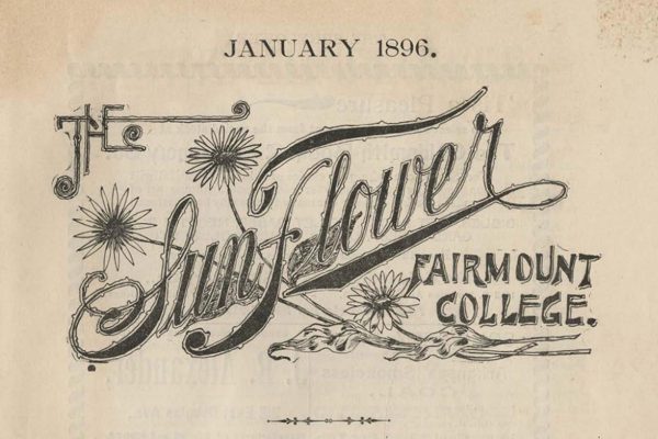 A picture of the front page from The Sunflower's first print issue. Photo courtesy of the library's special collection.