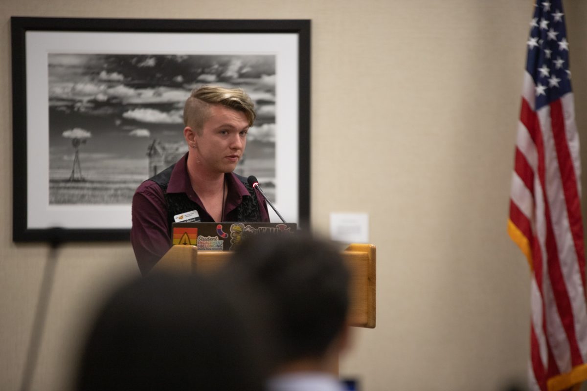 Sen. Josh Mallard introduces legislation to expand Wichita State's community garden. The legislation had its first read on April 29 and will be voted on at the May 6 senate meeting.