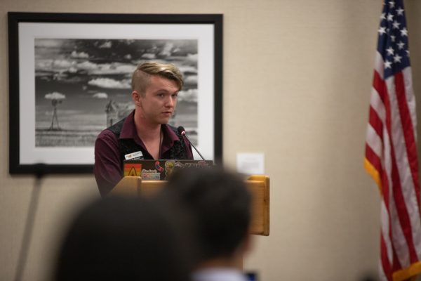 Sen. Josh Mallard introduces legislation to expand Wichita State's community garden. The legislation had its first read on April 29 and will be voted on at the May 6 senate meeting.