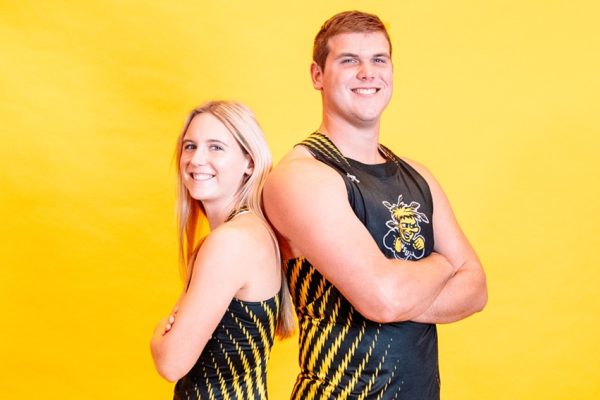Cali, left, and Beau Kerschen, from Andale, Kan., are twins on Wichita State's track and field team who are graduating this May. (Photo courtesy of Wichita State Athletics)