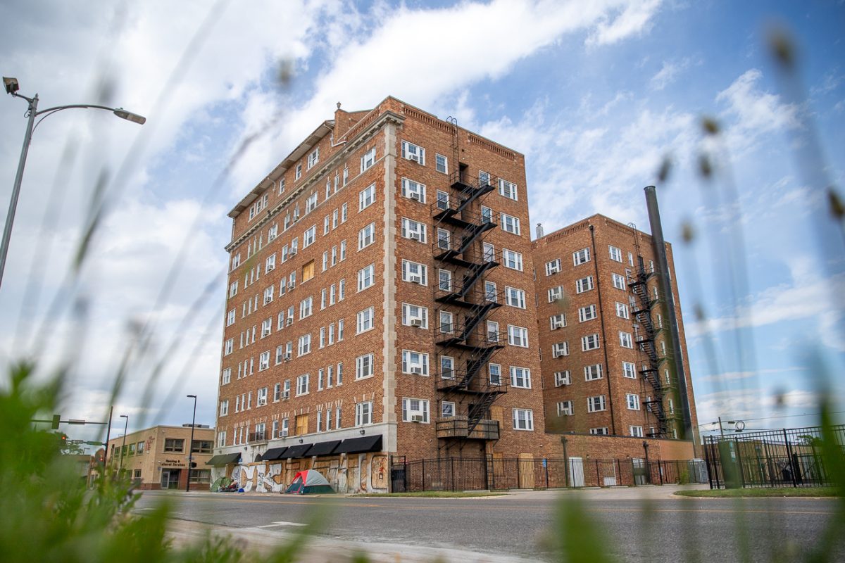The Shirkmere Apartments building located at Second and Topeka. The building was recently purchased by Chase Koch.